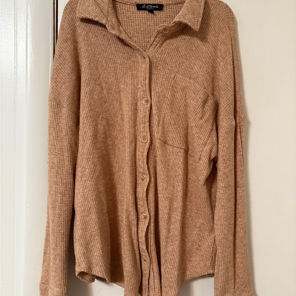 Tan Button-Up Cardigan - Picture 1 of 3